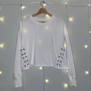 Aerie Cropped Shoelace Sweatshirt